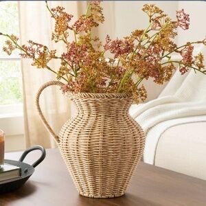 🆕- Better Homes & Gardens 9" Faux Rattan Pitcher Vase